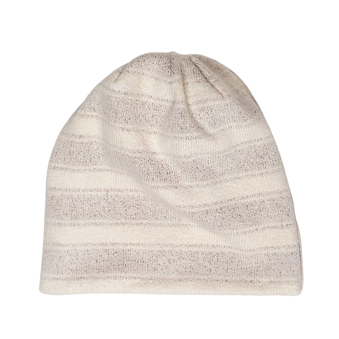 terry knit beanie- red/cream