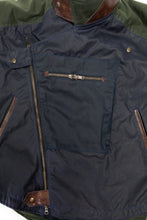 Load image into Gallery viewer, moto jacket- navy/green wax