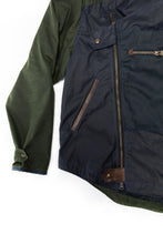 Load image into Gallery viewer, moto jacket- navy/green wax
